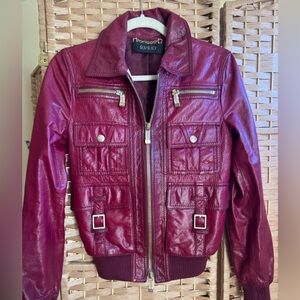 Gucci Tom Ford era burgundy leather jacket sz 38 IT